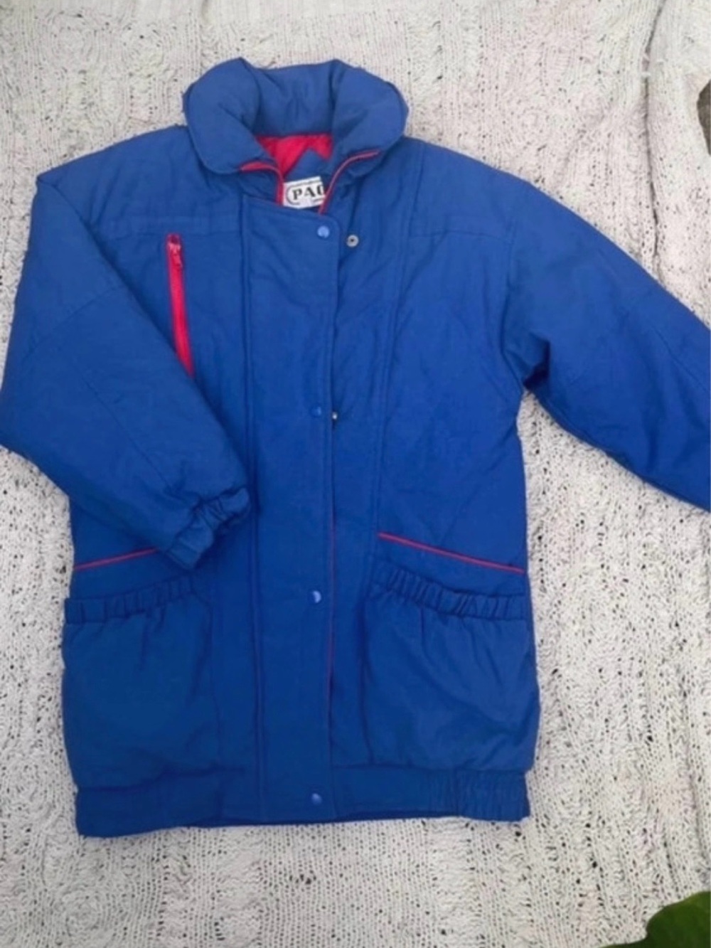 PAO Puffer Jacket in Blue & Red Size Small